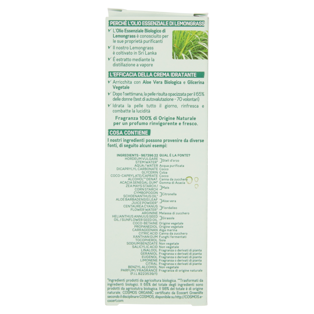 Garnier Viso Bio Lemongrass 50 ml Idratante Normali