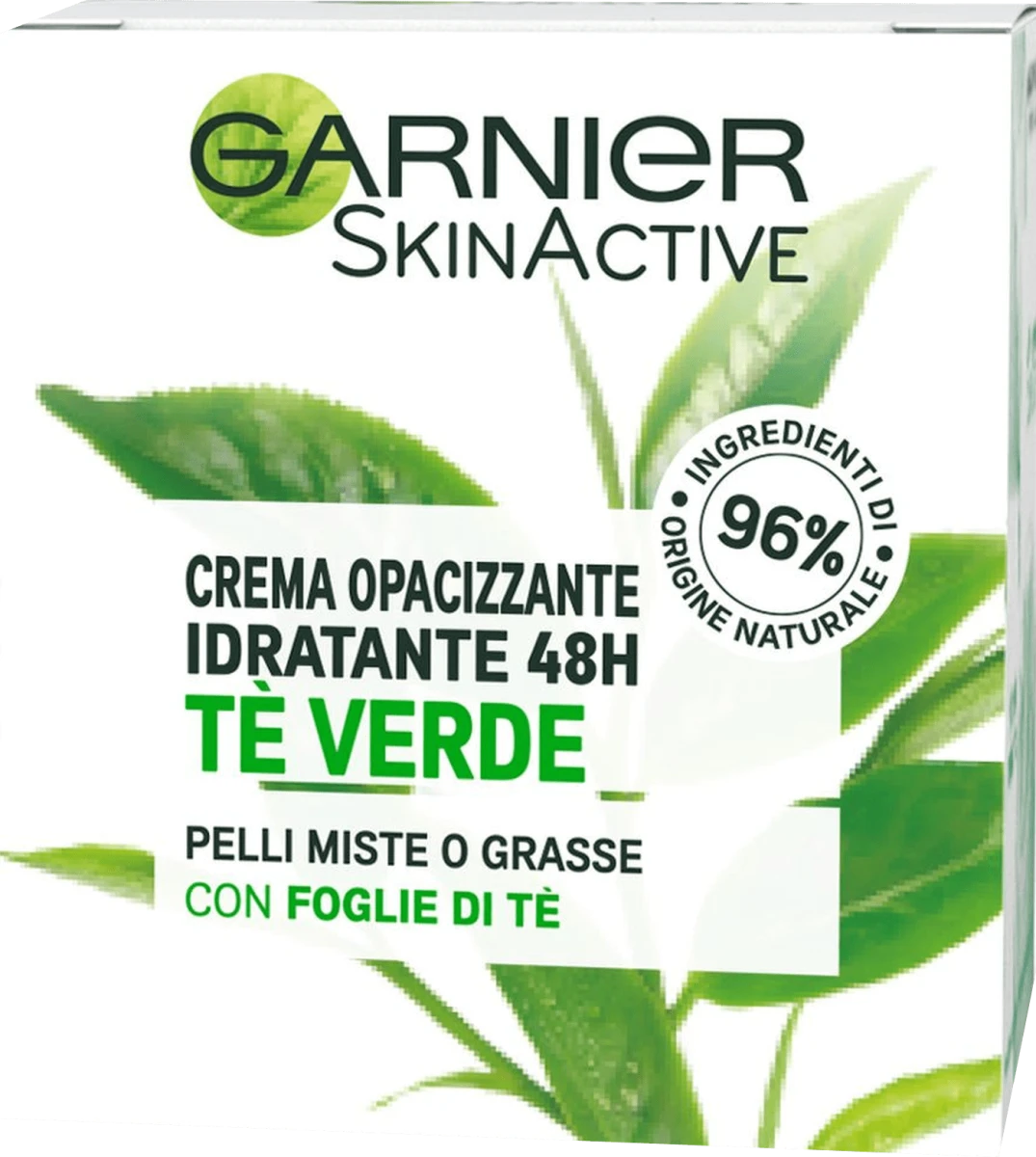 Garnier Crema Idratante Opacizzante Con Tè Verde Per Pelli Miste o Grasse, 50 ml